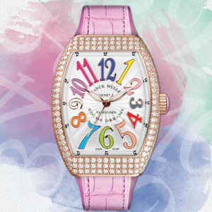 ABF Muller Franck Muller V32 Série Senhoras Assistir Rosa Silicone Cinta Quartzo Movimento