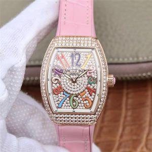 ABF Muller Franck Muller V32 Série Senhoras Assistir Rosa Silicone Cinta Quartzo Movimento