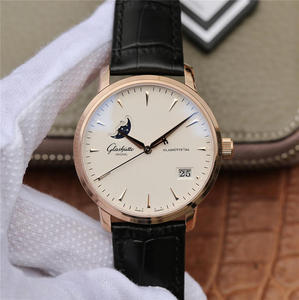 ETC Glashütte Congressista Original Big Date Moon Phase Watch Genuíno Open Model Belt Watch Automatic Mechanical Movement Men's Watch