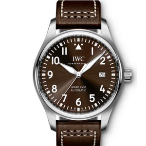 MKS Factory IWC Pilot Series IW327003 Mark Eighteen Coffee Face Relógio Mecânico Masculino