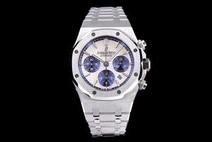 JH Atualizado AP Royal Oak Series AISA77750 Automatic Chronograph Movement Inoxidável Aço Inoxidável Relógio masculino