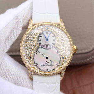 Jaquet Droz Grand Second Hand Series J014013226 Diamond-studded Gypsophila 18k Gold White Belt Men's Watch