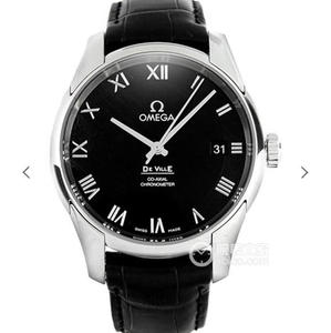 VS Omega De Ville Classic Black Lançado com Coaxial Calibre 8500 Alligator Belt Calendar Function Men's Watch