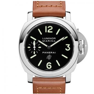 Panerai PAM005 LUMINOR série 6497 movimento mecânico manual de aço inoxidável alça de pele de bezerro