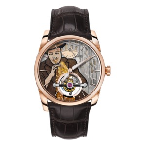 JB Parmigiani Fleurier TONDA série PFS251 modelo equipado com movimento mecânico de enrolamento manual tourbillon real, pulseira de couro Relógio masculino