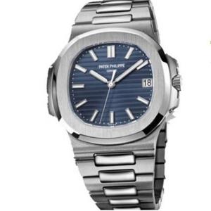 A fábrica da PF Patek Philippe Nautilus 5711_1P relógio mecânico de cara azul, o rei dos relógios de réplica superior e relógios de aço