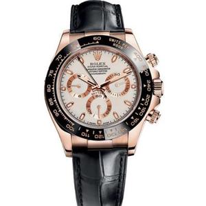 Rolex Daytona série 116515LN branco rosto rosa réplica de ouro pela fábrica jf