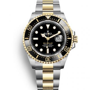 VR Rolex Sea-Dweller 18K Gold Watch Single Red Ghost King 43MM Relógio Masculino Cinta de Aço Inoxidável Movimento Mecânico Automático