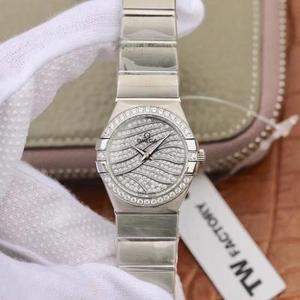 TW Omega Women's Constellation Series 27mm Quartz Watch Original One-to-One Model Inoxidless Steel Strap