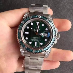 N fábrica Rolex v7 versão verde água verde anel de diamante verde anel personalizado versão super luminosa n fábrica novo produto