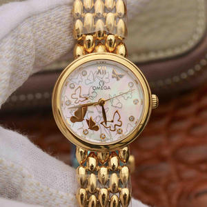 Женские кварцевые часы из 18-каратного золота серии Omega DeVille water drop, романтичные, очаровательные, щедрые и красивые классические женские часы с летающей бабочкой.