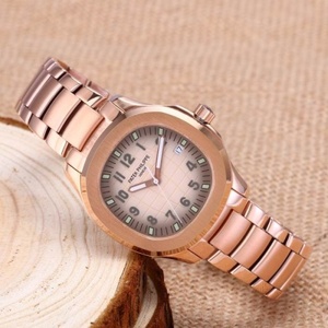 High imitation watch Swiss movement Patek Philippe oval Swiss original ETA2824-2 movement through the bottom all rose gold