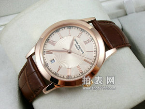 Patek Philippe 18K rose gold automatic mechanical transparent business Roman scale gold face men's watch