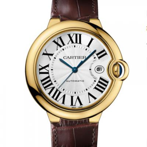 Re-graverad Cartier Blue Balloon Series W6900551 (Large 42mm) Mekanisk herrklocka guld