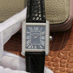 Cartier tank serie W5200027 klocka klocka storlek 31x41mm män bälte mekanisk klocka