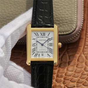 Cartier tank serie W5200027 klocka klocka storlek 31x41mm män bälte mekanisk klocka