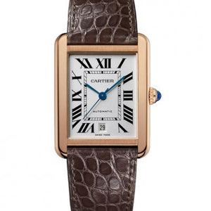 Cartier tank serien W5200026 klocka klocka storlek 31x41mm män bälte mekanisk klocka.