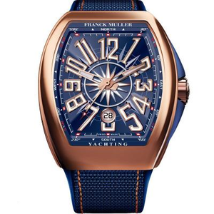 Franck Muller FM Vanguard Yachting V45? Boat series rose gold 44x54 mm1., leather