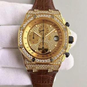 【JF】Audemars Piguet Gypsophila full of diamonds Gold material: 316L stainless steel Swarovski crystal diamond movement