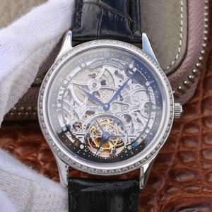 LH Jaeger-LeCoultre Master Series Tourbillon Automatic Movement Hollow Diamond Rose Gold Men's Watch