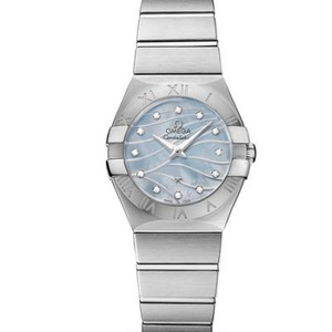 Den starkaste Omega Constellation-serien på marknaden 123.10.27.60.57.001 Ladies Quartz Watch Blue Face Model High Configuration with Fake and True Nothing.