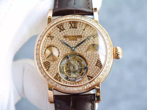 Patek Philippe manuell lindningsmekanism (Power Star Tourbillon)