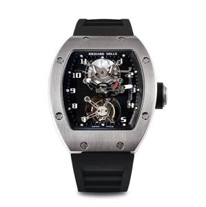 JB Richard Mille RM001 Real Tourbillon Upgrade Edition Mäns Klocka Gummirem Tourbillon Rörelse