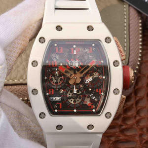 KV Richard Mille RM-011 White Ceramic Limited Edition Kronograf Funktion Mäns mekaniska klocka High-end kvalitet.