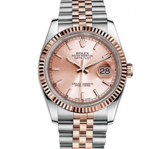 N fabriksreplik Rolex 116231-0062 Datejust 36 mm 14k väska roseguld unisex klocka.