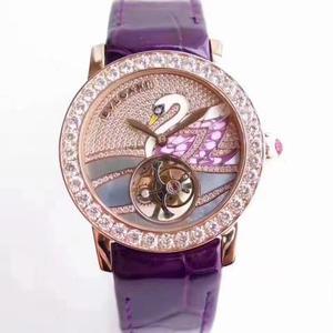 TF nya BVLGARI Bvlgari ny version Swan tourbillon damer klocka 316 rostfritt stål guldpläterade fall alligator läderrem